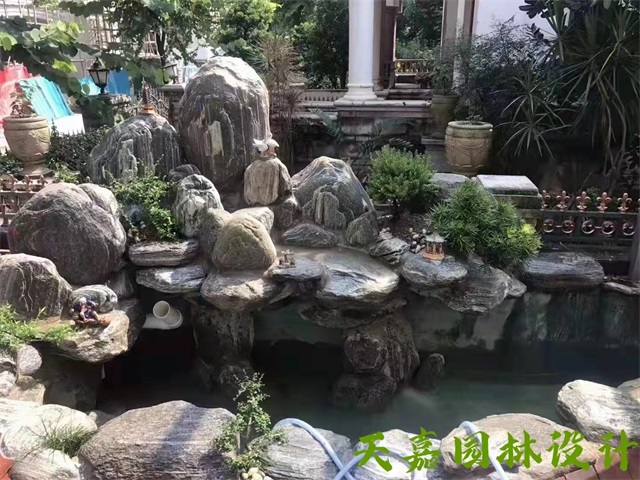 吴川假山流水喷泉鱼池制作