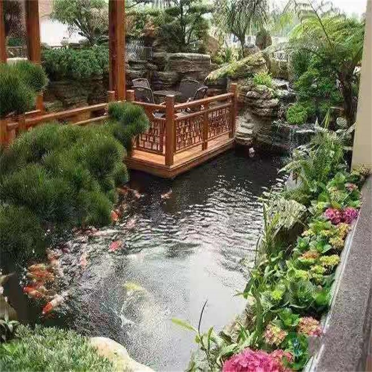 吴川别墅庭院景观设计鱼池